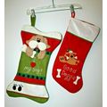 Set of 4 Dog Themed Christmas Stockings Paws Be...