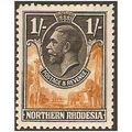 Northern Rhodesia KGV 1925 1/- Yellow Brown & B...