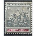 Barbados 1896 SG105 1/4d Slate-Grey & Carmine M...