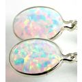 Created White Opal, 925 Sterling Silver Leverba...