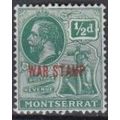 Monserrat 1917 1/ 2c o/w WAR STMP (red) Definit...