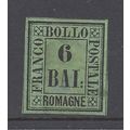 ITALY - ROMAGNA 1859 6baj ON YELLOW-GREEN MINT ...