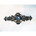 Small blue crystal hair barrette clip bridal cl...