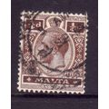 MALTA 1914 SG 69 1/4d BROWN FINE USED#4