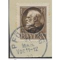 GER (BAVARIA) 1914 1m KING LUDWIG III' (PERFED)...