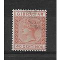 Gibraltar.SG27 40c Orange-Brown.Fine Used.Sept19d