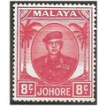 Johore 1949 SG138 8c Scarlet Mounted Mint . .. .