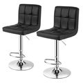 Set of 2 Modern Adjustable Height Bar Stools wi...