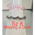 Ring Bomb Party Sz8 RBP Colorless Gem Cluster R...