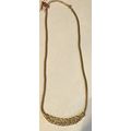 Gold Tone Crystal Accent Choker Length Necklace...
