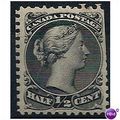Canada 1873 SG62 1/2c Black Mounted Mint (Cut P...