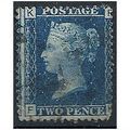 1858 SG47 2d Blue Plate 15 Good Used Check Lett...