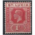 St Lucia 1921 SG92 1d Rose-Carmine Mounted Mint...