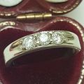 Antique .75ct 3-stone Old Mine Cut Diamonds 10k...