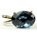 London Blue Topaz, 14KY Gold Pendant, P004