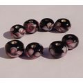 8 Black Pink Rondelle Beads 12x8mm Crafting Jew...