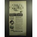 1951 Philippine Air Lines Ad - This year, take a world vacation