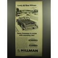 1957 Hillman Cars Ad - Lively all new Hillman takes freeways in stride