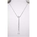 Necklace #028 silver tone faux pearl necklace 1...