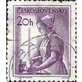 CZECHOSLOVAKIA, Nurse, violet 1954, 20h, #2