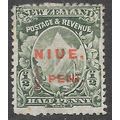 NIUE 1902 QV HALFPENNY SURCHARGE NEW ZEALAND OV...