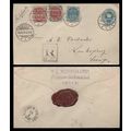 Denmark 1894 Postal Sta. uprated REGISTERED Ski...