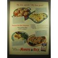 1950 Minute Rice Ad - recipes for: Bacon 'n Egg Rice, Baked Tomatoes with Rice