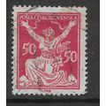 CZECHOSLOVAKIA 1920 50H RED ALLEGORIES OF REPUB...