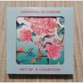 Floral Coasters Laminated Cork Set of 4 Orienta...