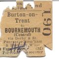 B.T.C. Edmondson Ticket - Burton-on-Trent to Bo...