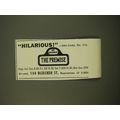 1961 The Premise Play Advertisement - Hilarious