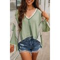 Grass Green Crochet Detail Exposed Seam High Lo...