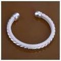 925 Sterling Silver Mesh Curly Wire Bangle Brac...