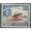 Cyprus 1955 SG178 20m Brown & Deep Bright Blue ...