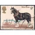 GB, HORSE, Shire Horse, white 1978, 9p, #2