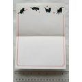 Vintage: unused notepaper embosed black cats ch...