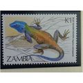 Zambia QEII 1984 Reptiles K1 Blue Headed Agama ...