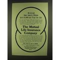 1907 The Mutual Life Insurance Company Ad