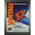 1987 Vantage Cigarettes Ad - Performance counts. The thrill of real cigarette