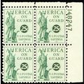 PS12, Mint XF NH 25¢ Postal Savings Plate Block...