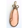 Orange Alabaster Bronze Copper Wire Wrap Gemsto...
