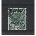 Burma.O2 1/2a Green.Fine Used.Jul25h