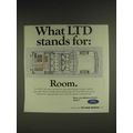 1985 Ford LTD Car Ad - What LTD stands for: Room