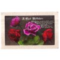 A GLAD BIRTHDAY .. used vintage postcard RP 192...