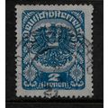 AUSTRIA 1920 REPUBLICAN ARMS 2K BLUE SG 405 FIN...