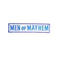 Biker Patch Mayhem Badge Iron On Blue & White 2...