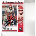 ISIAH PACHECO ROOKIE 2022 AUTOGRAPHED KANSAS CI...
