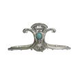 Extra large hair claw clip silver turquoise blu...