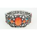 Antique Silver Look Bangle Bracelets w/ Center ...