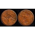 Australia One Penny 1944 Used Coin 1d Geo VI Ka...